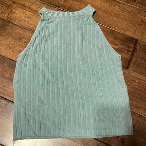 Green tank top with turtle neck.
